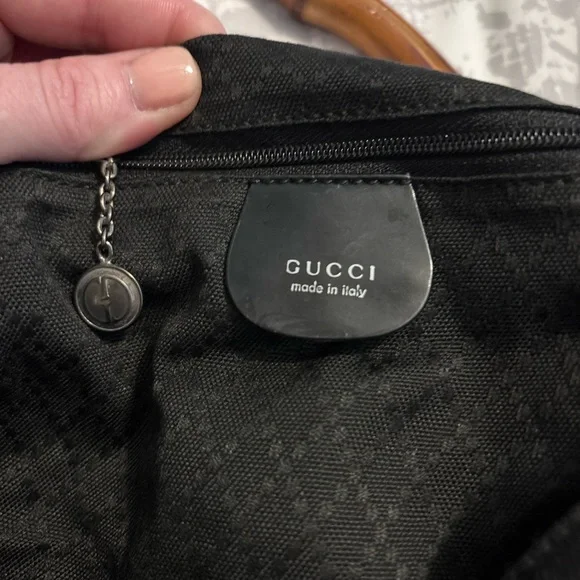 Vintage Gucci Black Nylon Bamboo Handle Bag - Picture 7 of 9